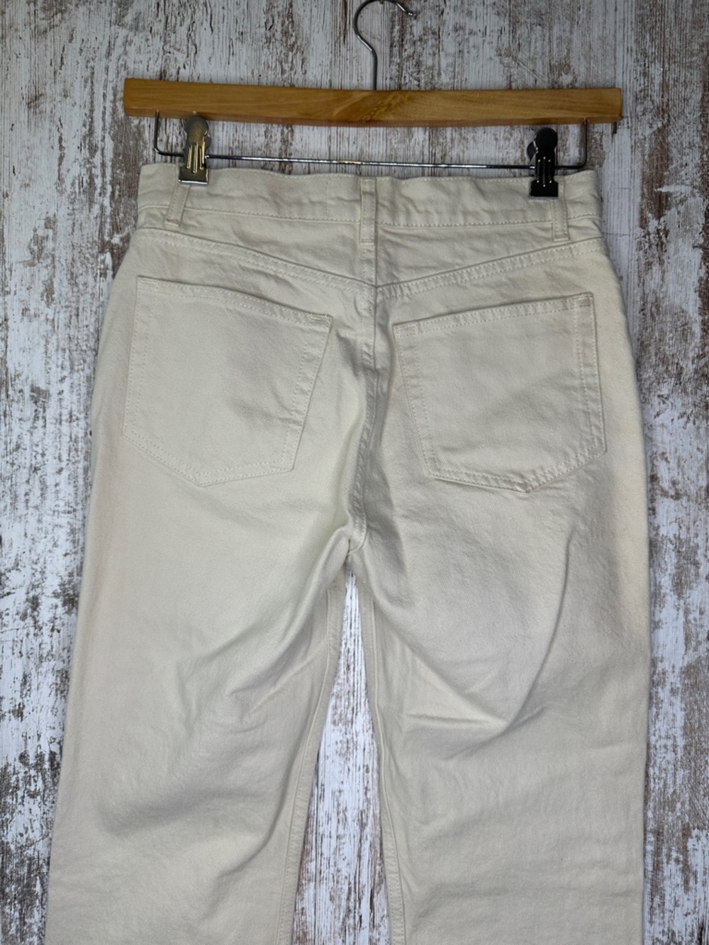 Reformation High-Rise Straight Jeans in Beige Off White - Picture 8 of 14